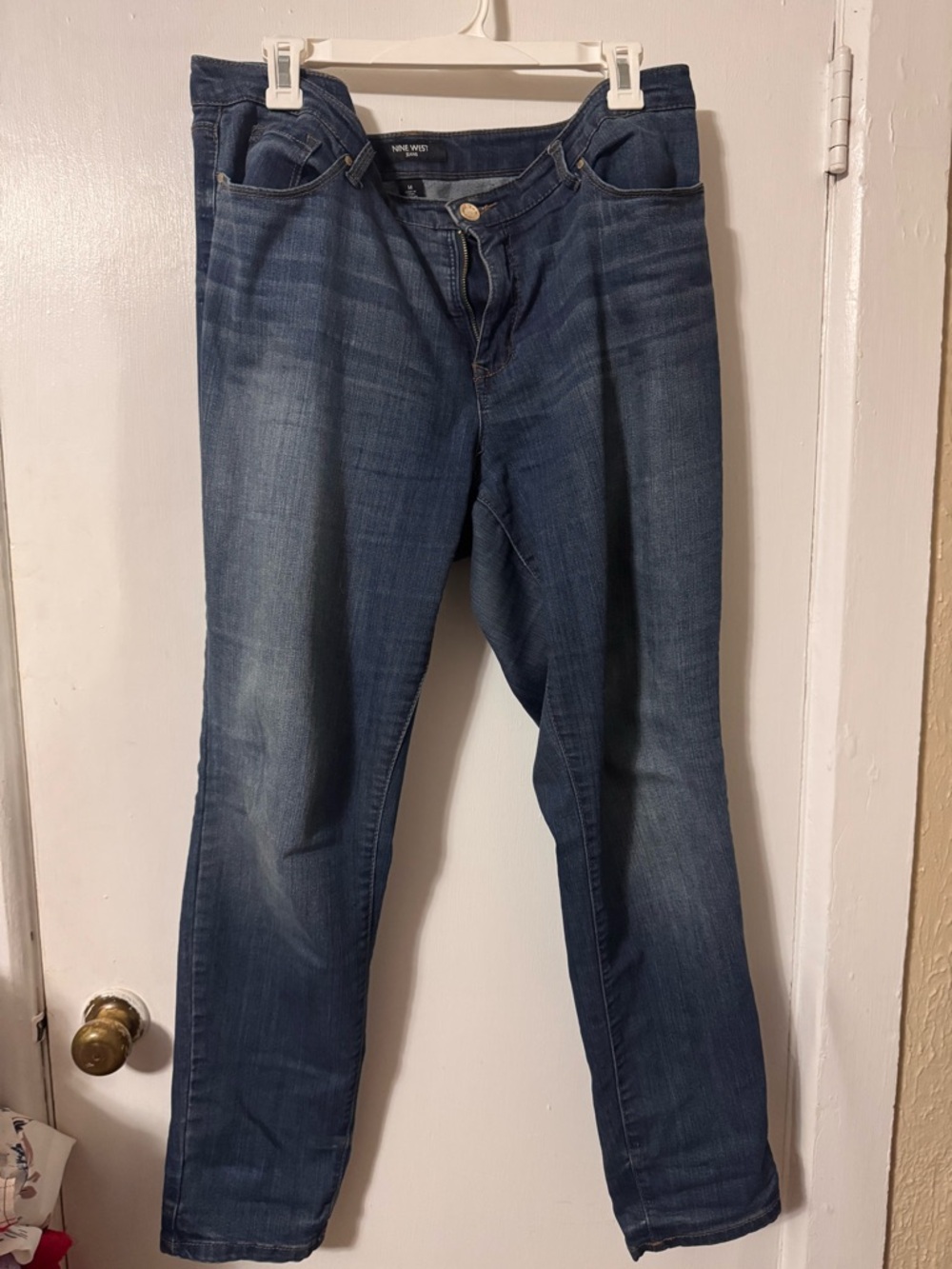 Nine West Women's Medium Blue Straight Leg Jeans